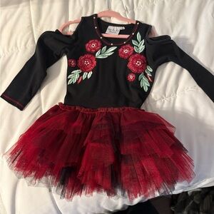 Ooh! La, La! Couture Black and Red Floral Dress